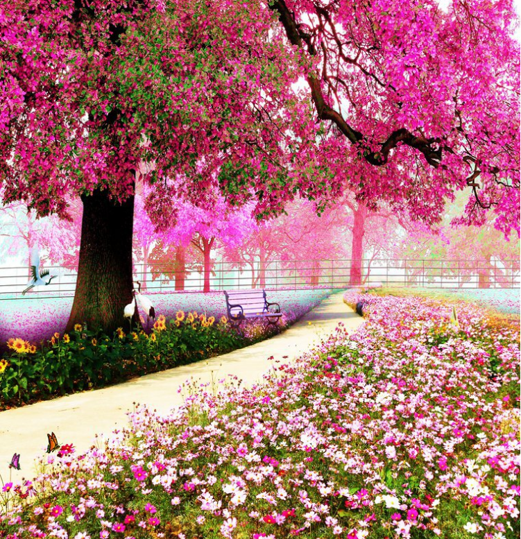 3D Tree Gorgeous Flowers 1014 Curtains Drapes Wallpaper AJ Wallpaper 
