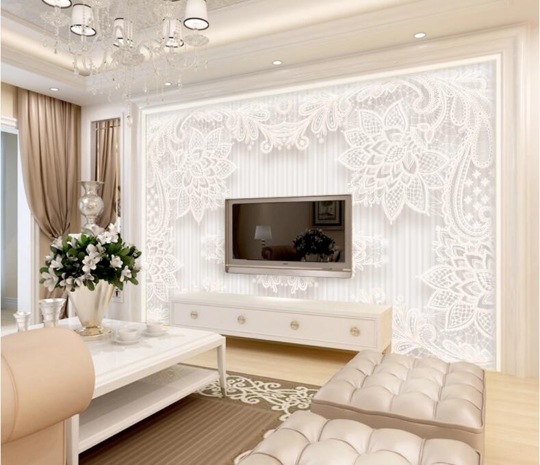 3D Carved Lotus WC1085 Wall Murals
