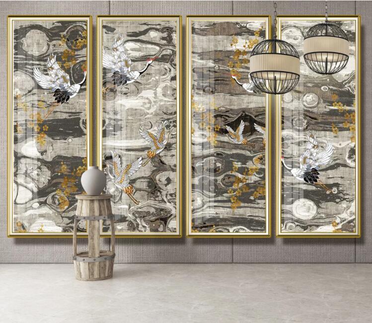 3D Crane Painting WC2230 Wall Murals