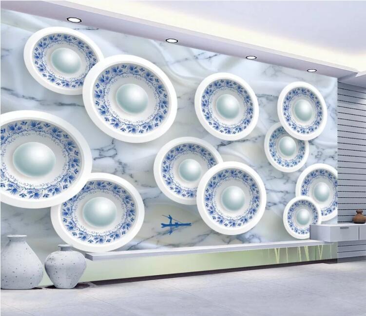 3D Pearl Bowl WC1837 Wall Murals