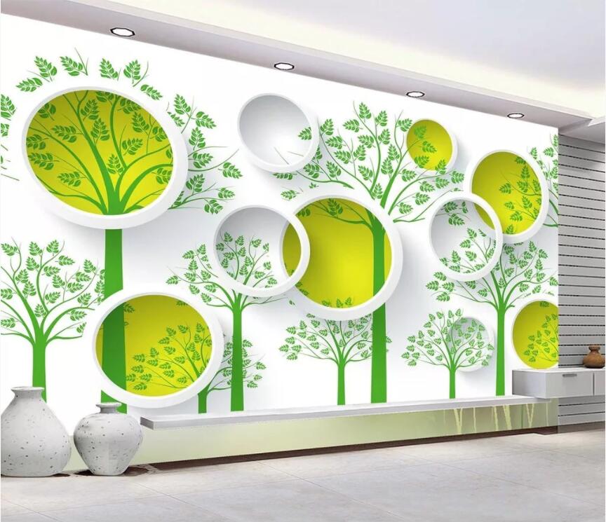 3D Round Tree WC1800 Wall Murals