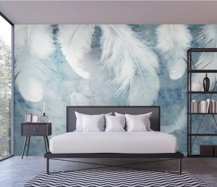 3D White Fluff WC1480 Wall Murals