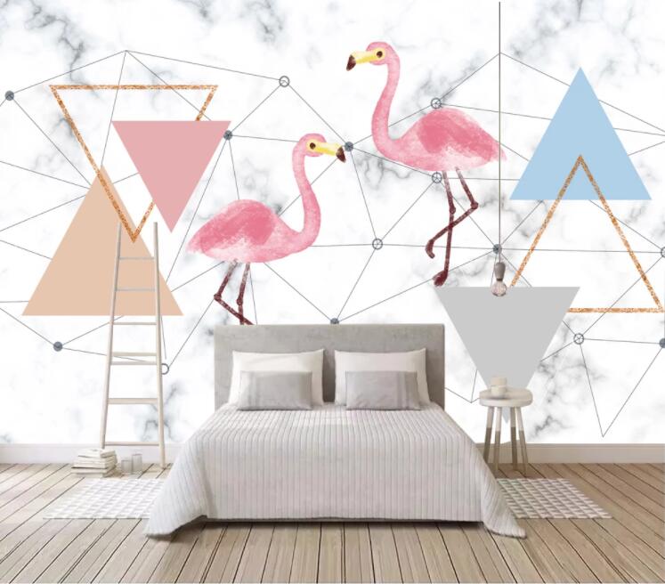 3D Pink Flamingo WC1777 Wall Murals