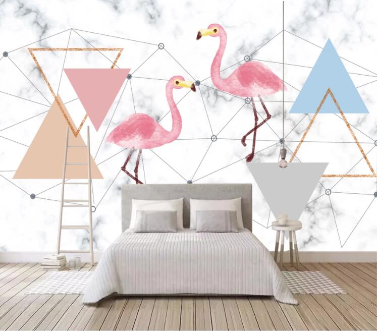 3D Pink Flamingo WC1777 Wall Murals