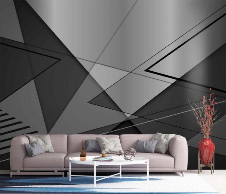 3D Black Triangle WC2623 Wall Murals