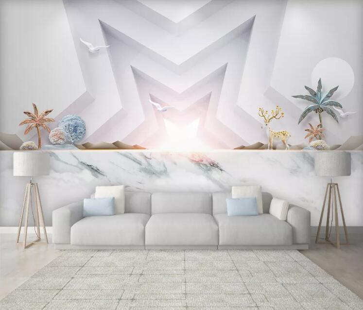 3D Yellow Sika Deer WC1754 Wall Murals