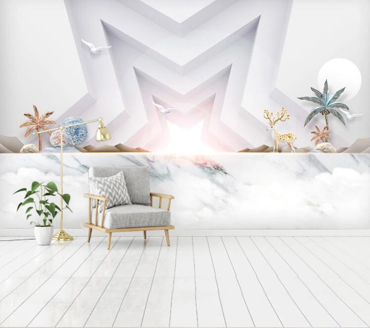 3D Yellow Sika Deer WC1754 Wall Murals