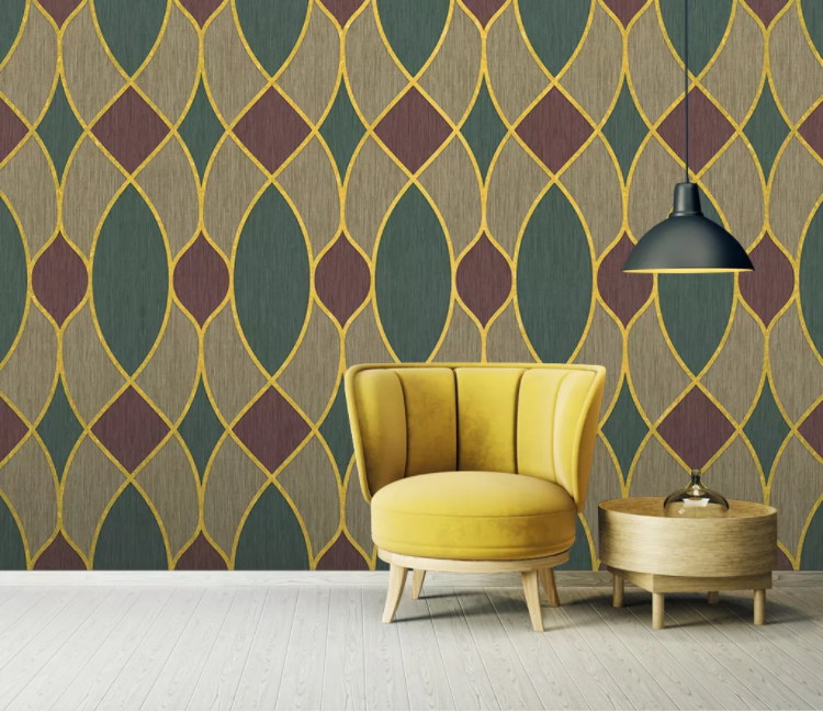 3D Yellow Pattern WC2678 Wall Murals