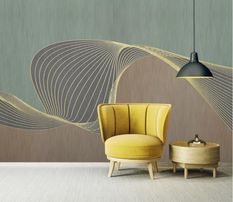 3D Golden Curve WC2672 Wall Murals