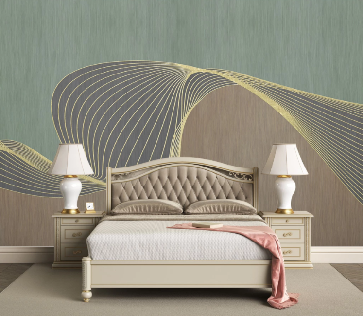 3D Golden Curve WC2672 Wall Murals