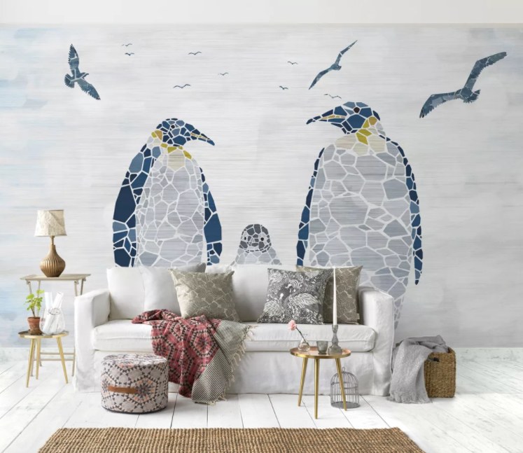 3D Penguin Seagull WC2366 Wall Murals
