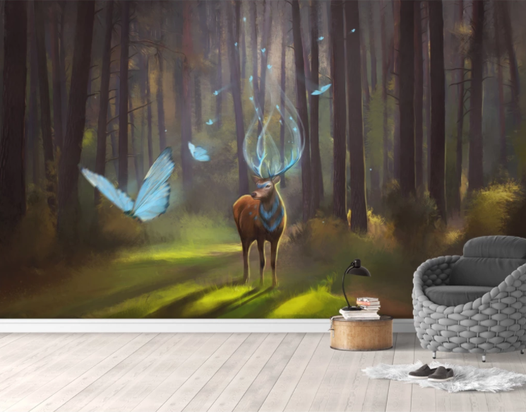 3D Forest Elk WC773 Wall Murals
