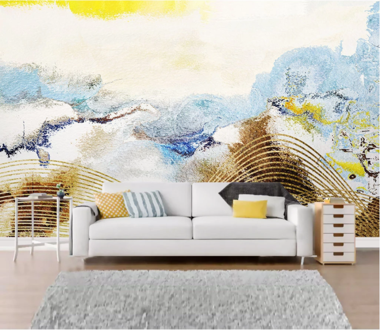 3D Golden Pattern WC2025 Wall Murals