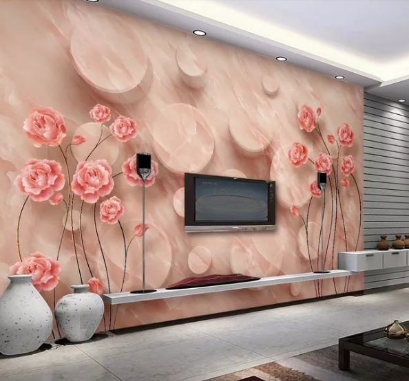 3D Pink Flower WC141 Wall Murals