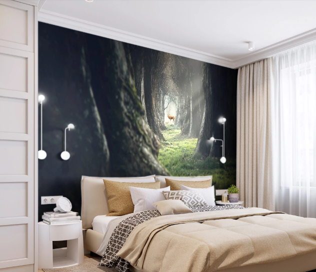 3D Forest Elk WC1020 Wall Murals