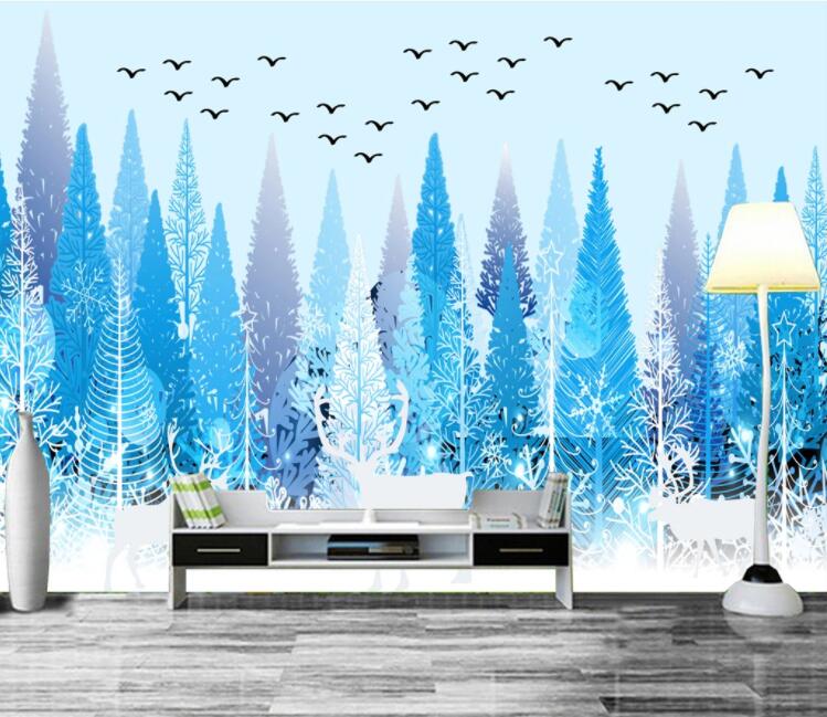 3D Blue Cypress WC1306 Wall Murals