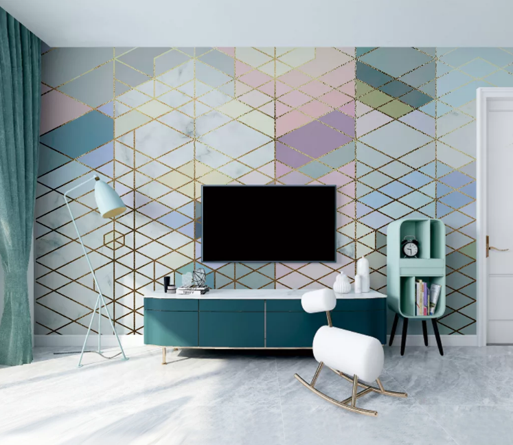 3D Golden Diamond WC2194 Wall Murals