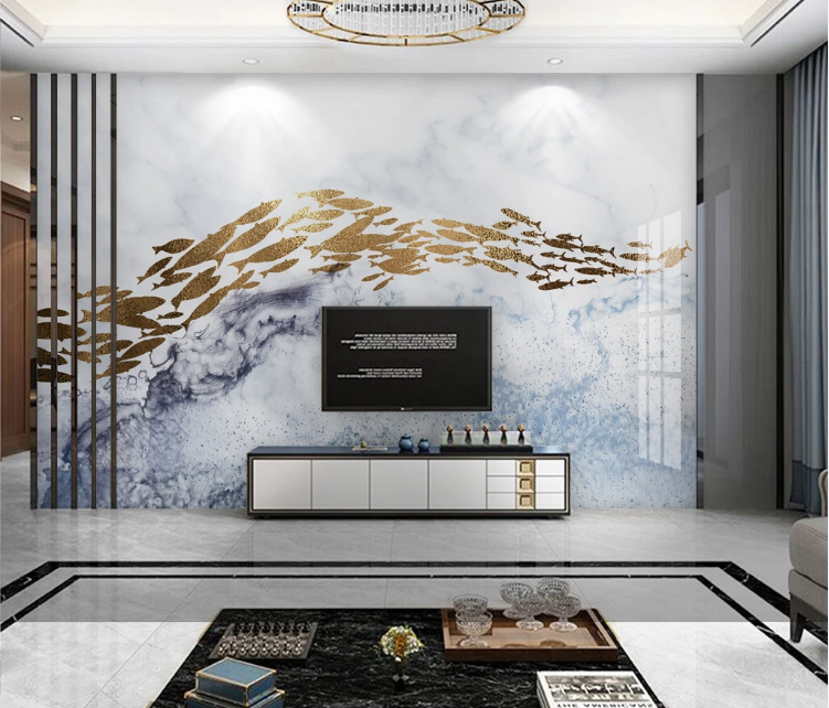 3D Goldfish Pattern WC2138 Wall Murals