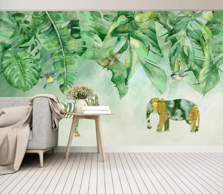 3D Zebra Elephant WC2338 Wall Murals