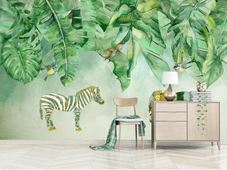 3D Zebra Elephant WC2338 Wall Murals