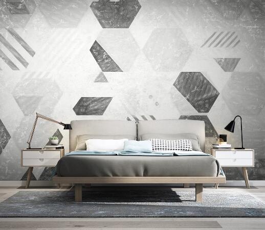 3D Black Hexagon WC1739 Wall Murals