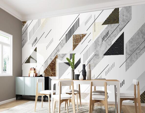 3D Black Triangle WC1681 Wall Murals