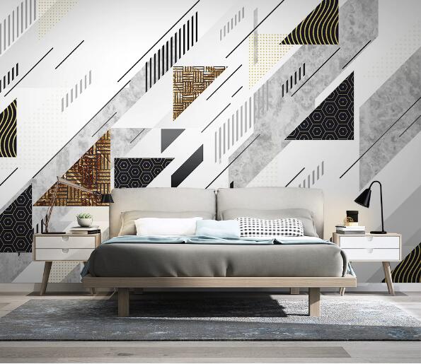 3D Black Triangle WC1681 Wall Murals