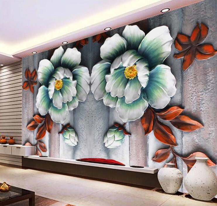 3D Green Flower WC851 Wall Murals