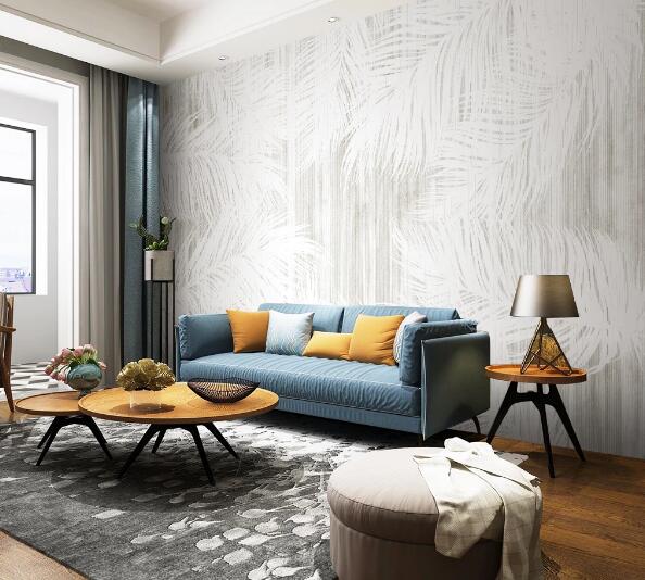 3D White Leaves WC1498 Wall Murals