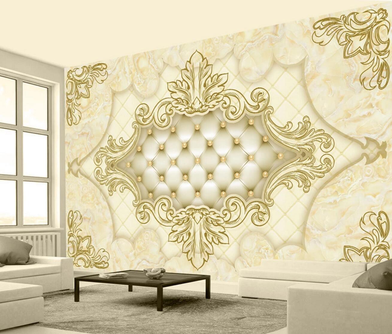 3D Yellow Pattern WC420 Wall Murals