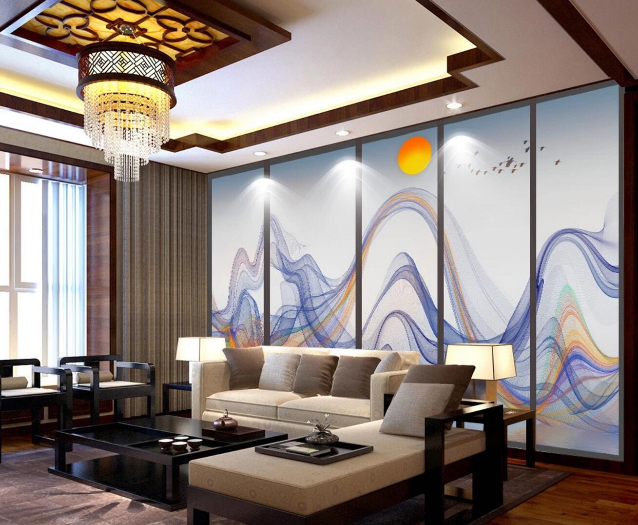 3D Fisherman Rowing WC461 Wall Murals