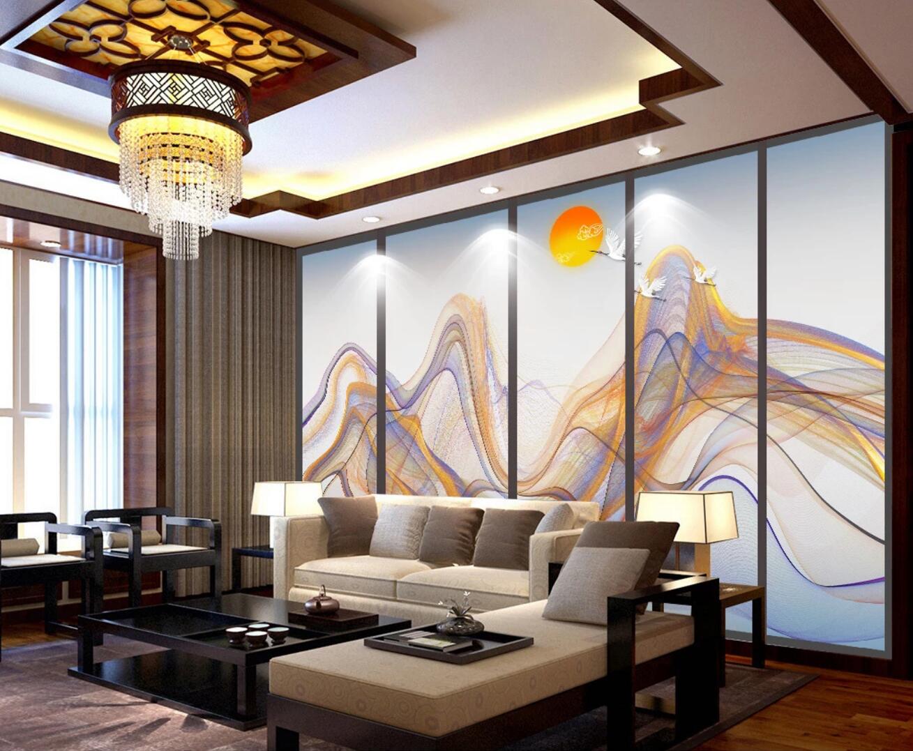 3D Crane Flying WC436 Wall Murals