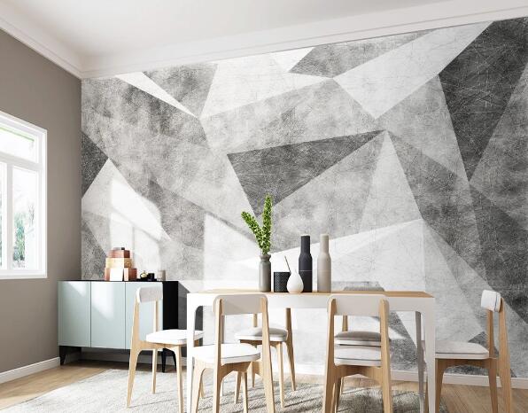 3D Gray Triangle WC1423 Wall Murals