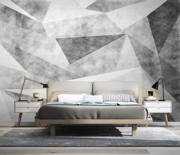 3D Gray Triangle WC1423 Wall Murals