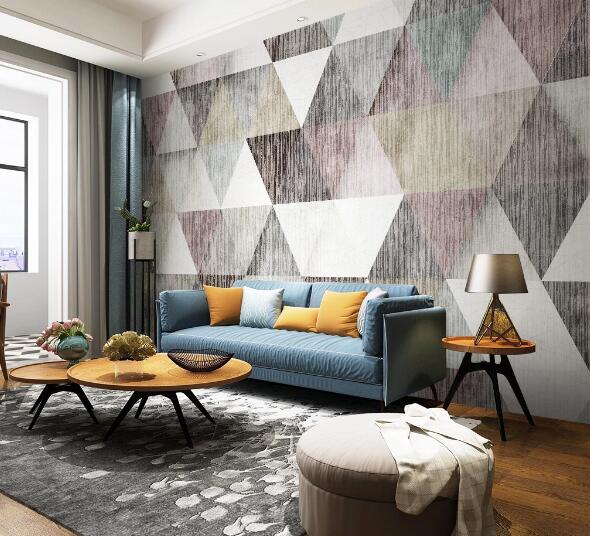 3D Purple Triangle WC1421 Wall Murals