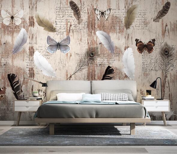 3D Butterfly Feather WC1418 Wall Murals