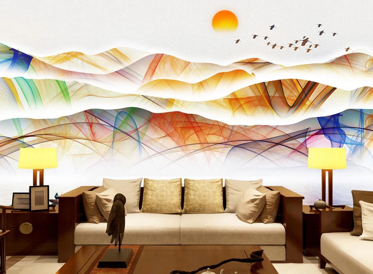 3D Color Mountain WC599 Wall Murals