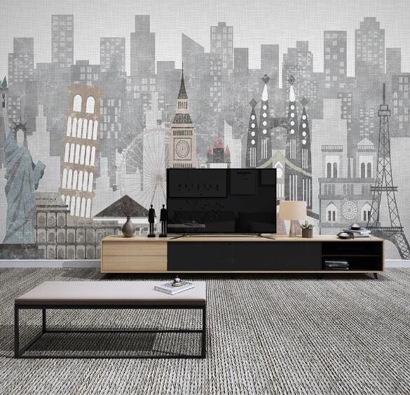 3D New York Building WC1383 Wall Murals