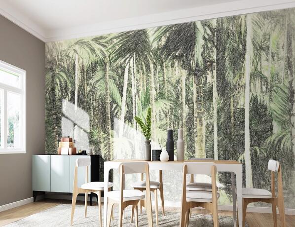 3D Green Forest WC1372 Wall Murals