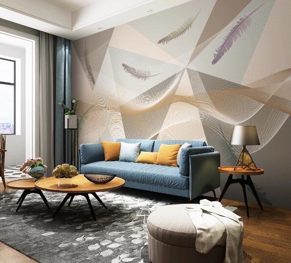 3D Purple Feathers WC1352 Wall Murals