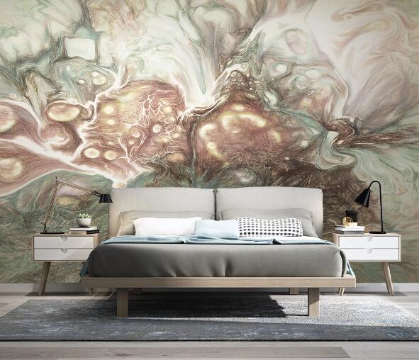 3D Green Pattern WC1346 Wall Murals