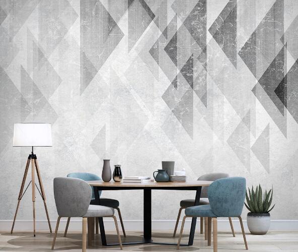 3D Black Triangle WC1345 Wall Murals