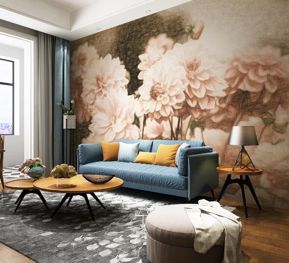 3D Pink Peony WC1327 Wall Murals