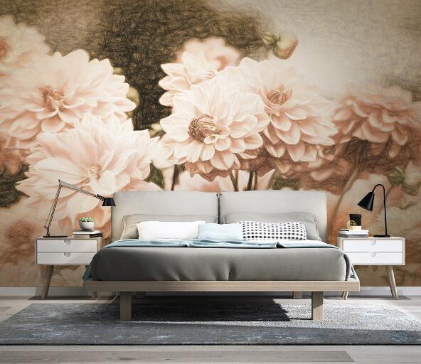 3D Pink Peony WC1327 Wall Murals