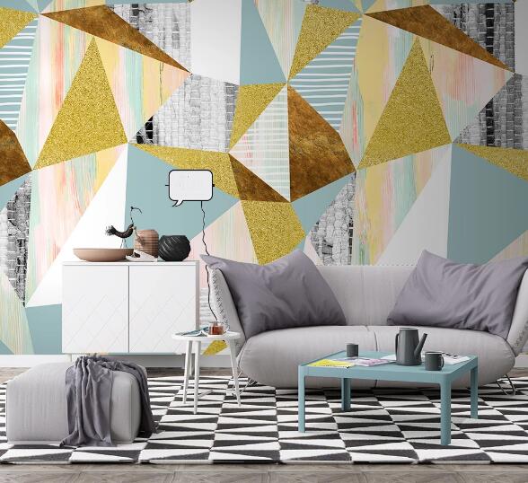 3D Golden Triangle WC1315 Wall Murals
