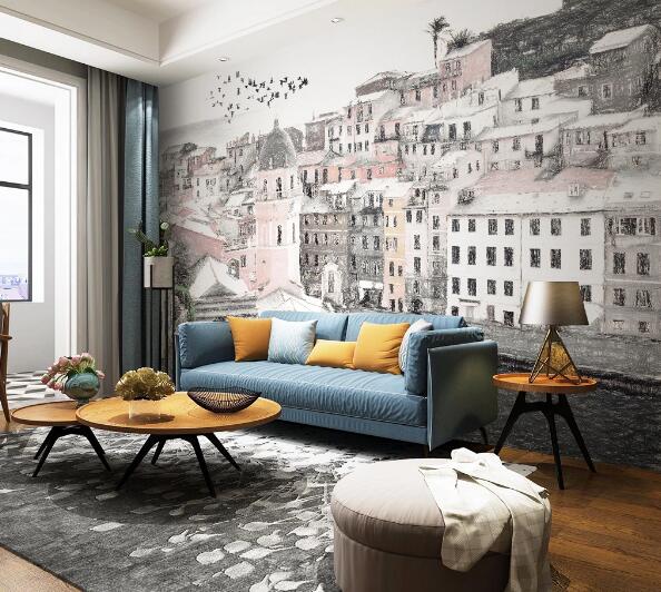 3D Mansion River WC1311 Wall Murals