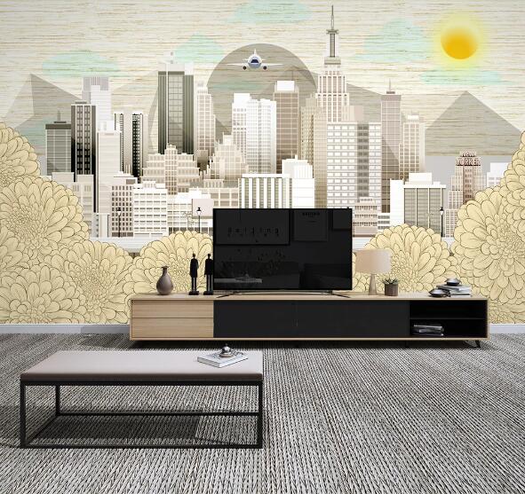 3D Flower City WC1295 Wall Murals