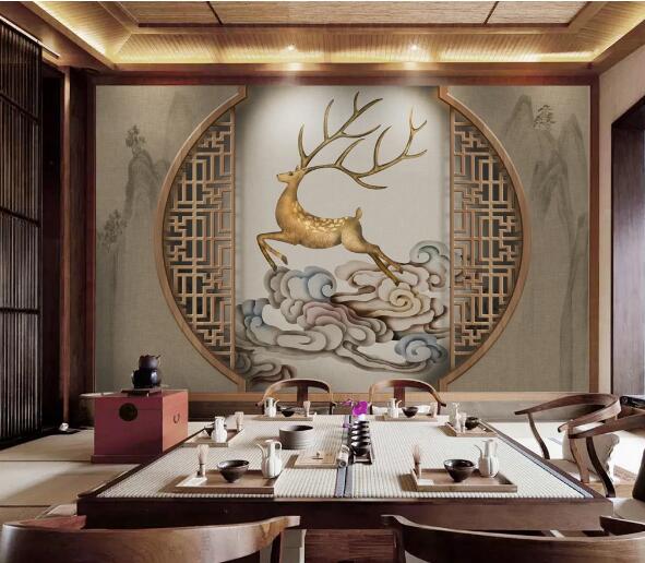 3D Fawn Cloud WC2224 Wall Murals