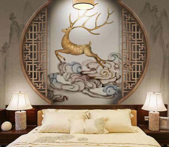 3D Fawn Cloud WC2224 Wall Murals