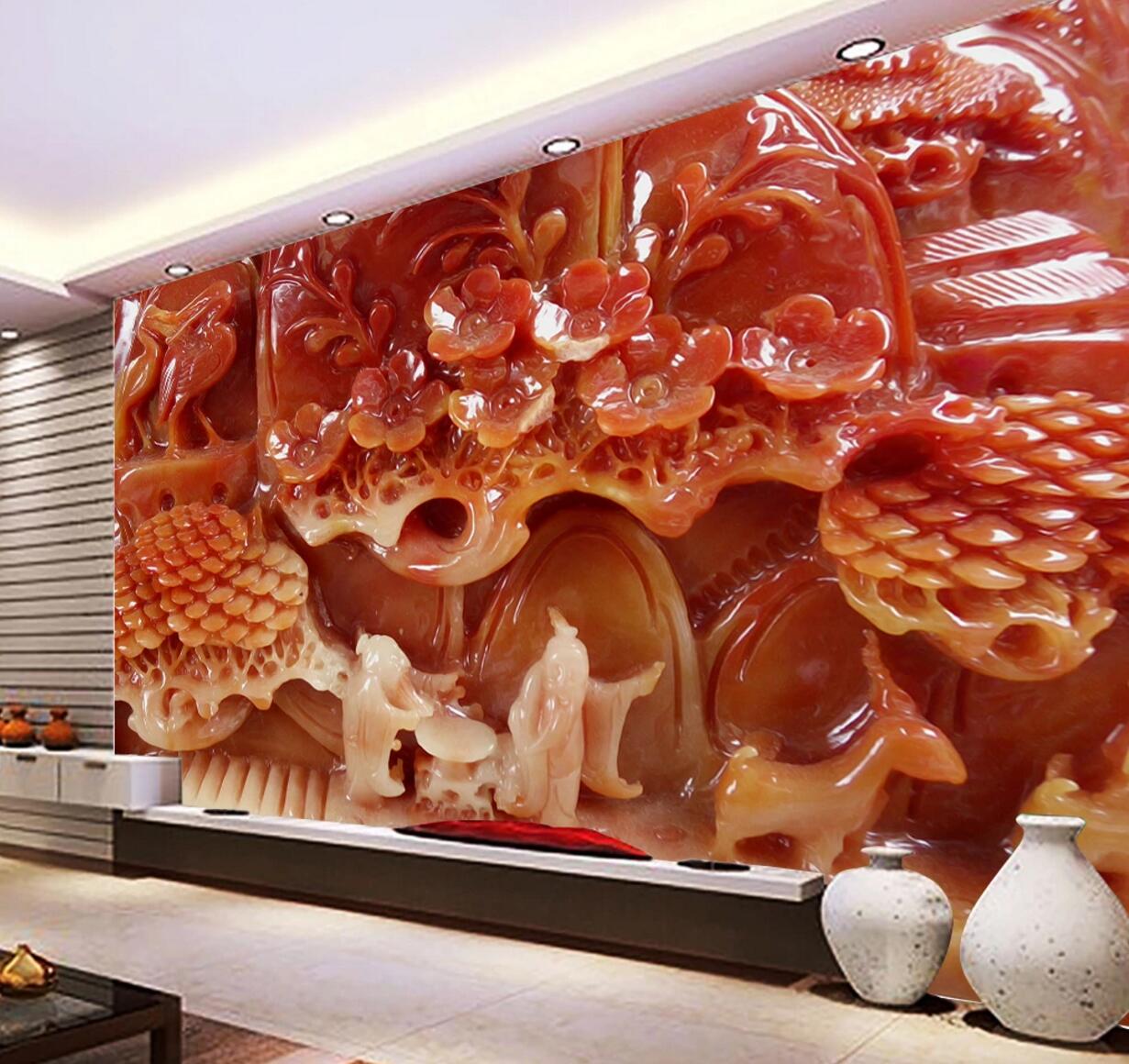 3D Ruby Statue WC680 Wall Murals